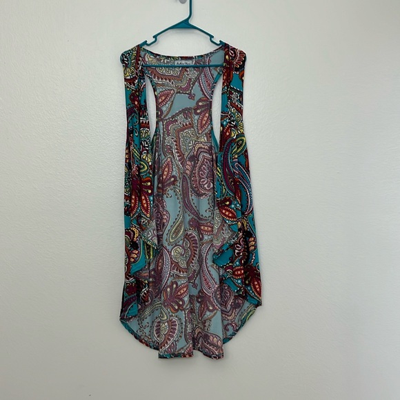 Southern Charm Women’s Open Front Paisley Print Vest High low Plus size - Picture 1 of 8